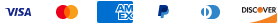 Accepted payment methods: Visa, Mastercard, American Express, PayPal, Discover